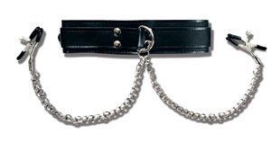 Ошейник с зажимами для сосков Sportsheets Collar with Nipple Clamps