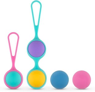 Набір вагінальних кульок PMV20: Vita – Kegel Ball Set, маса 40, 50, 60 г, два тримачі