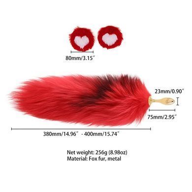 Анальная пробка с хвостом лисицы LOCKINK SEVANDA Red Vixen Set with Pear-shape Plug