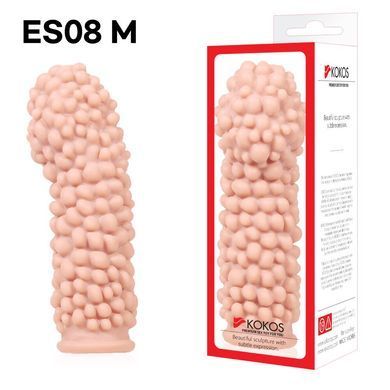 Насадка на член Kokos Extreme Sleeve ES.08 размер M, утолщающая, стимулирующий рельеф