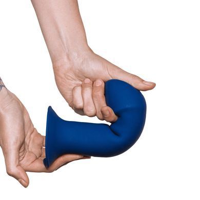 Двухслойный дилдо Adrien Lastic Hitsens 1 Blue, подходит для страпона, диаметр 4,5 см, длина 17,7 см