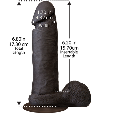 Фаллоимитатор Doc Johnson The Realistic Cock 6 inch Black - ULTRASKYN, Vac-U-Lock, диаметр 4,3см