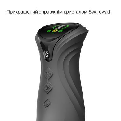 Смарт пульсатор-кролик с вибрацией Zalo Mose 2 Obsidian Black, подогрев до 42 &deg;C, кристалл Swarovski