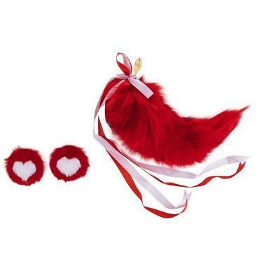 Анальная пробка с хвостом лисицы LOCKINK SEVANDA Red Vixen Set with Pear-shape Plug