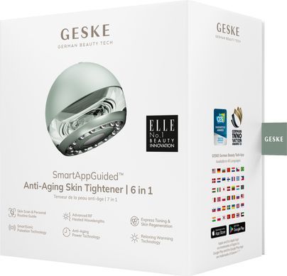 Масажер для підтяжки шкіри обличчя GESKE Anti-aging Skin Tightener 6в1 green
