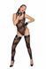 (SALE) Боді Noir Handmade F242 Tulle body with patterned flock embroidery - M