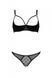 Еротичний комплект Passion MARINA SET WITH OPEN BRA, S/M, black, відкриті чашки