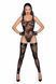 (SALE) Боді Noir Handmade F242 Tulle body with patterned flock embroidery - M