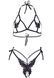 Эротический комплект с открытой чашкой Leg Avenue Open cup bra and pearl panty One Size Black