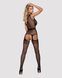Бодистокинг Obsessive Bodystocking F217 S/M/L, элегантный силуэтный рисунок, имитация чулок