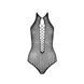 Бодистокинг с декольте Passion BS088 black, имитация корсетной шнуровки