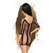 Мини-платье Penthouse Bedtime Surprise S/L Black, крупная сетка, рукава, вертикальные вставки