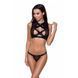 Комплект белья Passion Exclusive DEBRA SET S/M, black, стрепы, топ с декольте, трусики