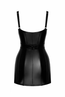 Платье Noir Handmade F320 Starlet, L, под латекс, мини, молния по всей длине, кольцо на поясе