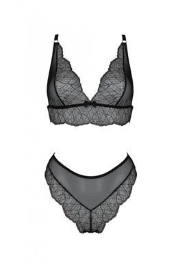 Комплект Passion AMBERLY SET black, XXL/XXXL, бралетт и трусики бразилиана