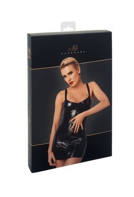 Платье Noir Handmade F320 Starlet, L, под латекс, мини, молния по всей длине, кольцо на поясе