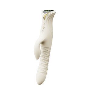 Смарт пульсатор-кролик с вибрацией Zalo Mose 2 Ivory White, подогрев до 42 &deg;C, кристалл Swarovski