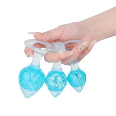 Анальная пробка Liebe Seele Heart-shaped Crystal Anal Plug - Blue Medium