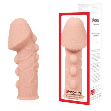 Насадка на член Kokos Extreme Sleeve ES.09 размер M, утолщающая, стимулирующий рельеф