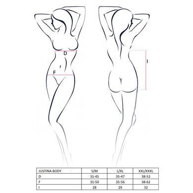 Боди монокини с открытой грудью Passion JUSTINA BODY XXL/XXXL, black