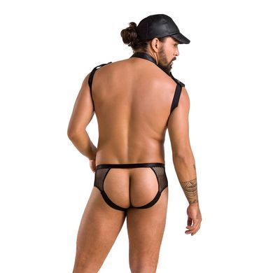 Комплект эротического мужского белья Passion 038 JOHN XXL/XXXL Black, боди, кепка