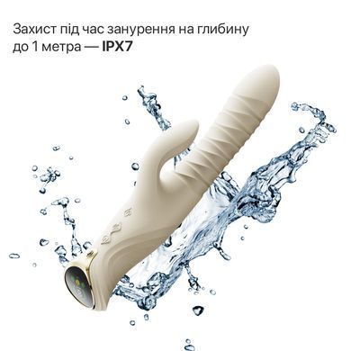 Смарт пульсатор-кролик с вибрацией Zalo Mose 2 Ivory White, подогрев до 42 &deg;C, кристалл Swarovski