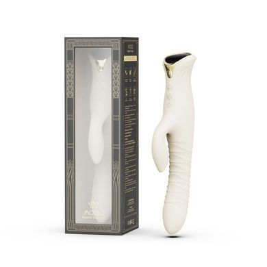 Смарт пульсатор-кролик с вибрацией Zalo Mose 2 Ivory White, подогрев до 42 &deg;C, кристалл Swarovski