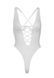 Кружевное боди Leg Avenue Floral lace thong teddy White, шнуровка на груди, one size