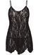Сорочка беби-долл Leg Avenue Rose Lace Flair Chemise Black, Queen Size