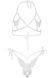 Эротический комплект с открытой чашкой Leg Avenue Open cup bra and pearl panty One Size White