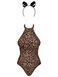 Эротический костюм леопарда Obsessive Leocatia teddy XXL, боди, обруч с ушками