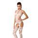 Бодистокинг Passion BS053 white, комбинезон, имитация чулок и пояса