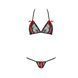 Комплект білизни Passion MELISSA BIKINI L/XL, black, ліф зі шнурівкою і трусики стрінги