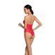 Бодістокінг з декольте Passion BS088 red, імітація корсетної шнурівки