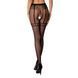 Колготки-бодістокінги Passion S012 One Size, Black, імітація панчіх, пояса та мереживних трусиків
