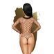 Боди Penthouse Scandalous XL Black, крупная сетка, высокий воротник, длинные рукава