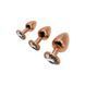 Металлическая анальная пробка Wooomy Tralalo Rose Gold Metal Plug Size L, диаметр 4 см, длина 9 см