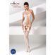 Бодистокинг Passion BS056 white, комбинезон, имитация чулок