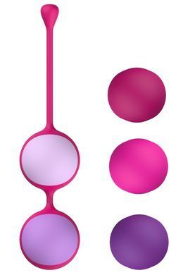Вагинальные шарики Liebe Kewos &mdash; Cerise/Candy Violet, 5 шариков в комплекте, 15, 25, 35, 45 и 55 г