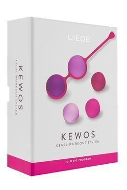 Вагинальные шарики Liebe Kewos &mdash; Cerise/Candy Violet, 5 шариков в комплекте, 15, 25, 35, 45 и 55 г