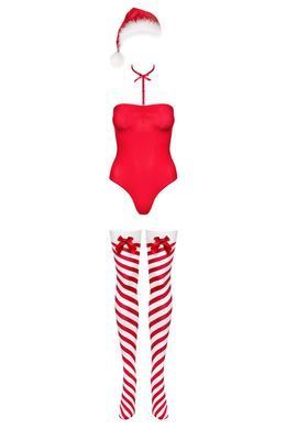 Боді Obsessive Kissmas teddy red L/XL