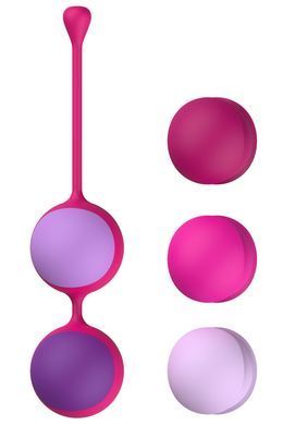Вагинальные шарики Liebe Kewos &mdash; Cerise/Candy Violet, 5 шариков в комплекте, 15, 25, 35, 45 и 55 г