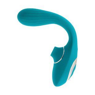 Вибратор S Pleasures Dual Suction - Turquoise