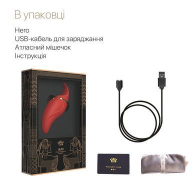 Вібратор 2в1 з язичком Zalo &mdash; Hero Wine Red, кристал Swarovski