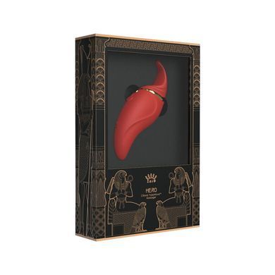 Вібратор 2в1 з язичком Zalo &mdash; Hero Wine Red, кристал Swarovski