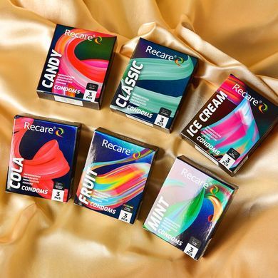 Презервативы Holographic Recare Cola Dotted&Ribbed Condoms 3шт, с пупырышками и ребрами,аромат: Кола