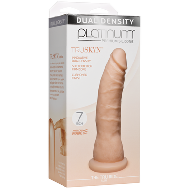 Фаллоимитатор Doc Johnson Platinum TRUSKYN - The Tru Ride Slim 7 Inch, диаметр 4,4см, двухслойный