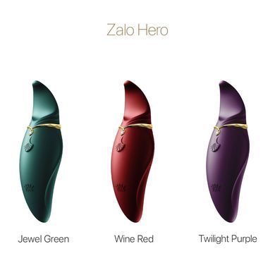 Вібратор 2в1 з язичком Zalo &mdash; Hero Wine Red, кристал Swarovski