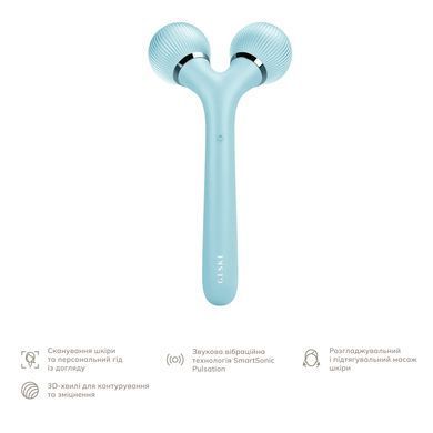 Електронний ультразвуковий ролик для обличчя та тіла GESKE Sonic Facial&Body Roller 4в1 turquoise