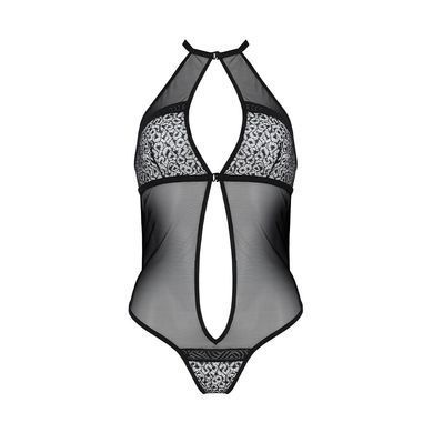 Сетчатое боди с кружевом на груди Passion SATARA BODY XXL/XXXL black